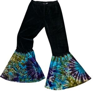 Gypsy Rose Velvet Tie-Dye Flare Pants NWT